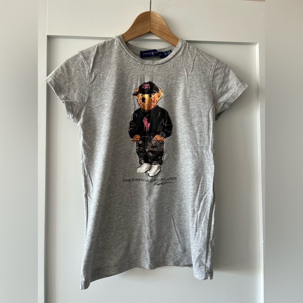 Ralph Lauren Women’s  Gray Bear Graphic T-Shirt